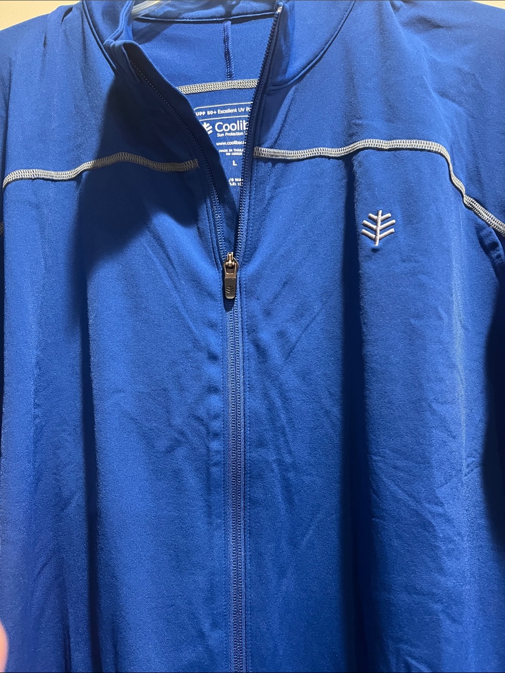 Coolibar Royal Blue Men's Full-Zip Rash Guard